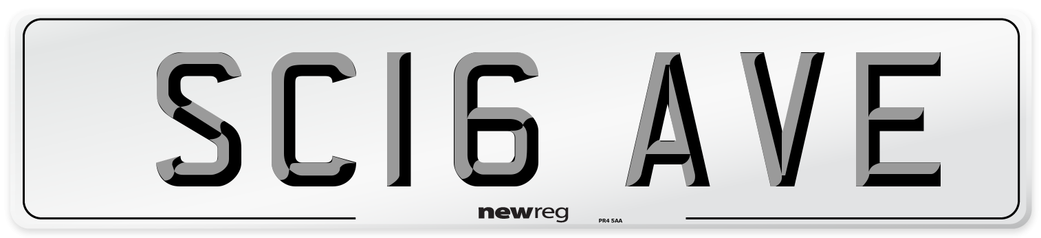 SC16 AVE Number Plate from New Reg